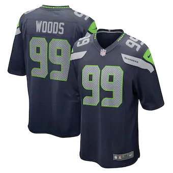 mens nike al woods college navy seattle seahawks game playe